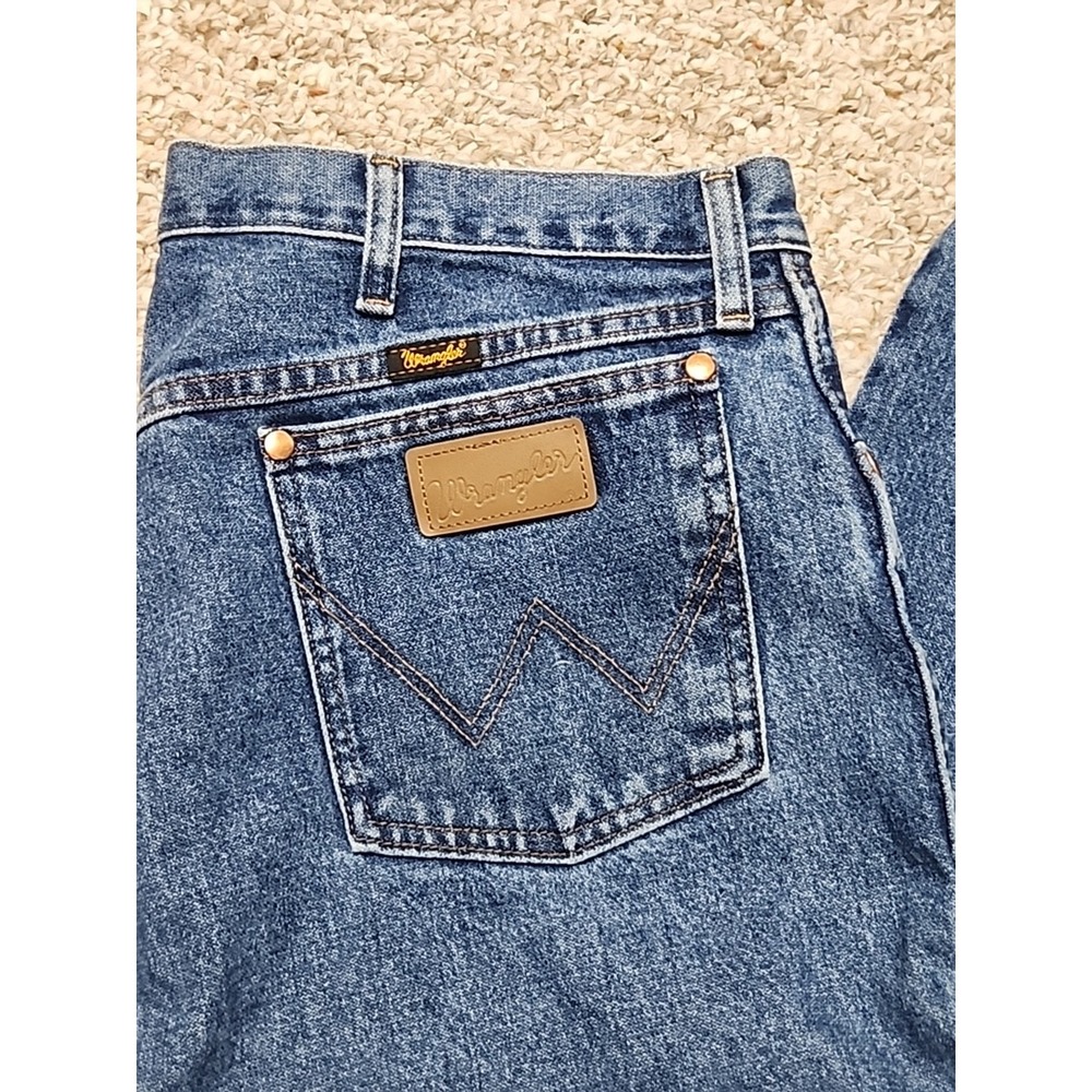 Wrangler Cowboy Cut 13MWZGK Jeans Mens 38x32 Blue Straight Leg 36x33 Actual